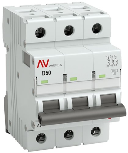 Выключатель автоматический EKF Averes AV-6 3п 50А D 6кА картинка
